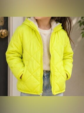 Cat & Jack Girl Jacket Neon Yellow Size L